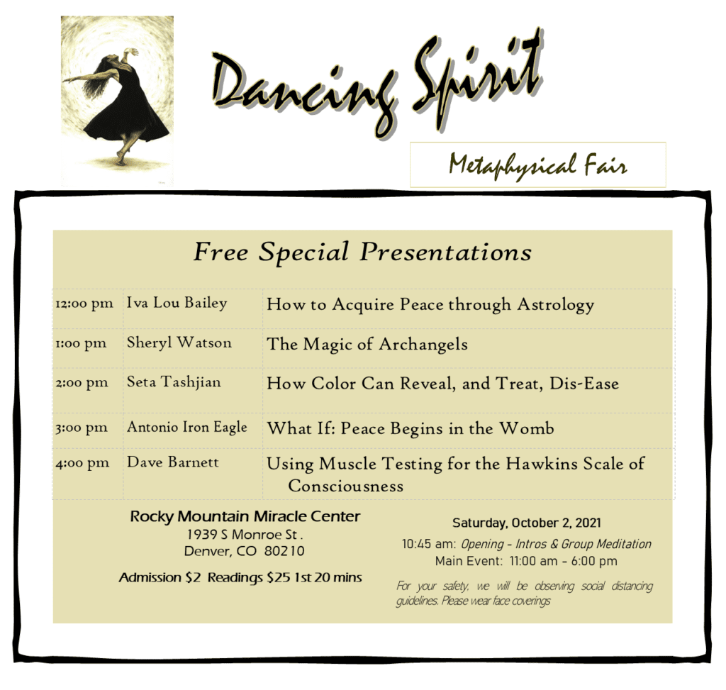 Dancing Spirit Fair Fall 2021 Free Special Presentations